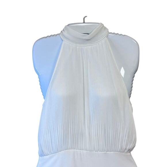 New Veronica Beard Lilliana Plisse Pleated Halter Wite Maxi Dress Bridal Sz 4 - Picture 5 of 15